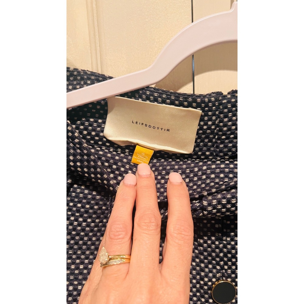 Anthropologie Leifsdottir Blue Tweed Skirt Button Front Bow Detail Lined - Picture 4 of 6